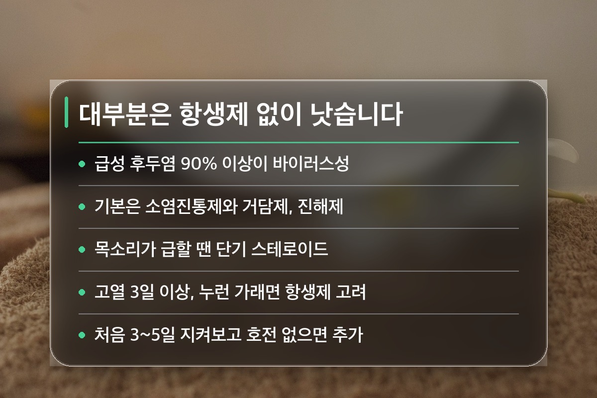 후두염 약물치료, 항생제는 언제 필요할까요?