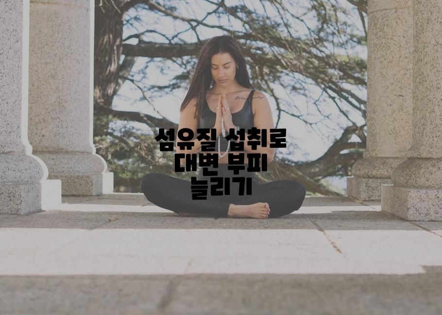 섬유질 섭취로 대변 부피 늘리기