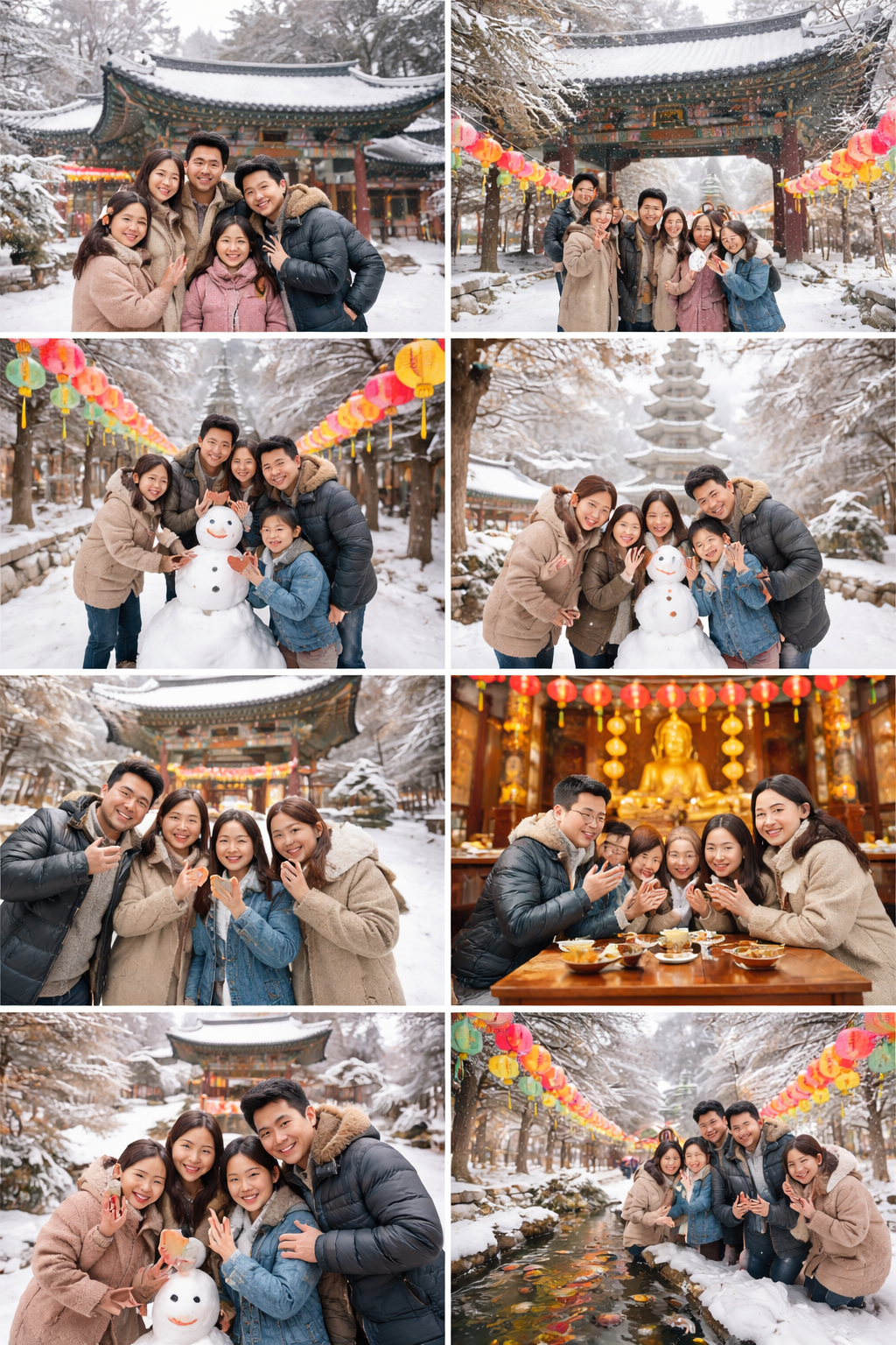 명절 사찰 가족여행 사진