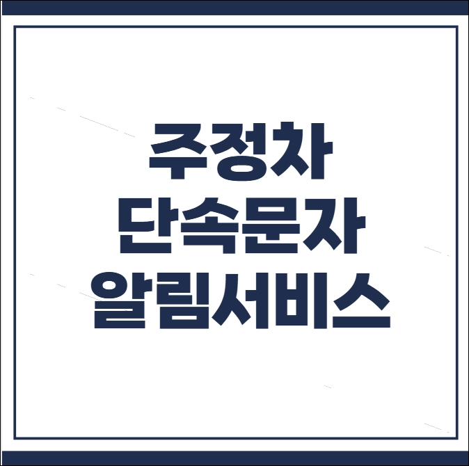 주차단속 문자알림 서비스