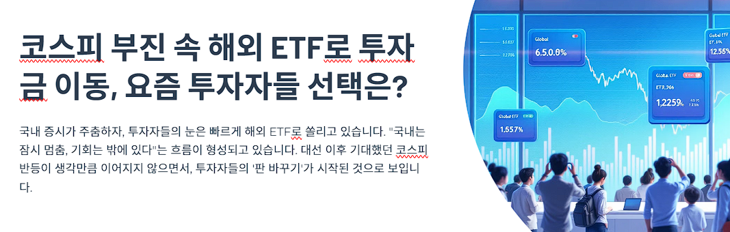 코스피 부진 속 해외 ETF로 투자금 이동