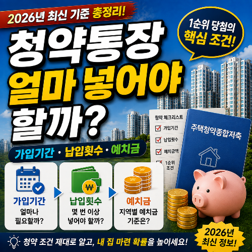 청약통장 얼마 넣어야 할까?|가입기간·납입횟수·예치금