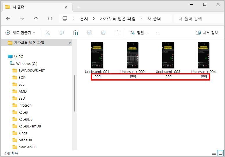 윈도우11 확장자 일괄 변경