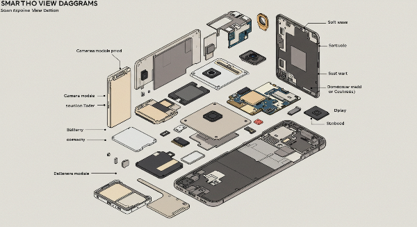 스마트폰 분해도와 구성모습