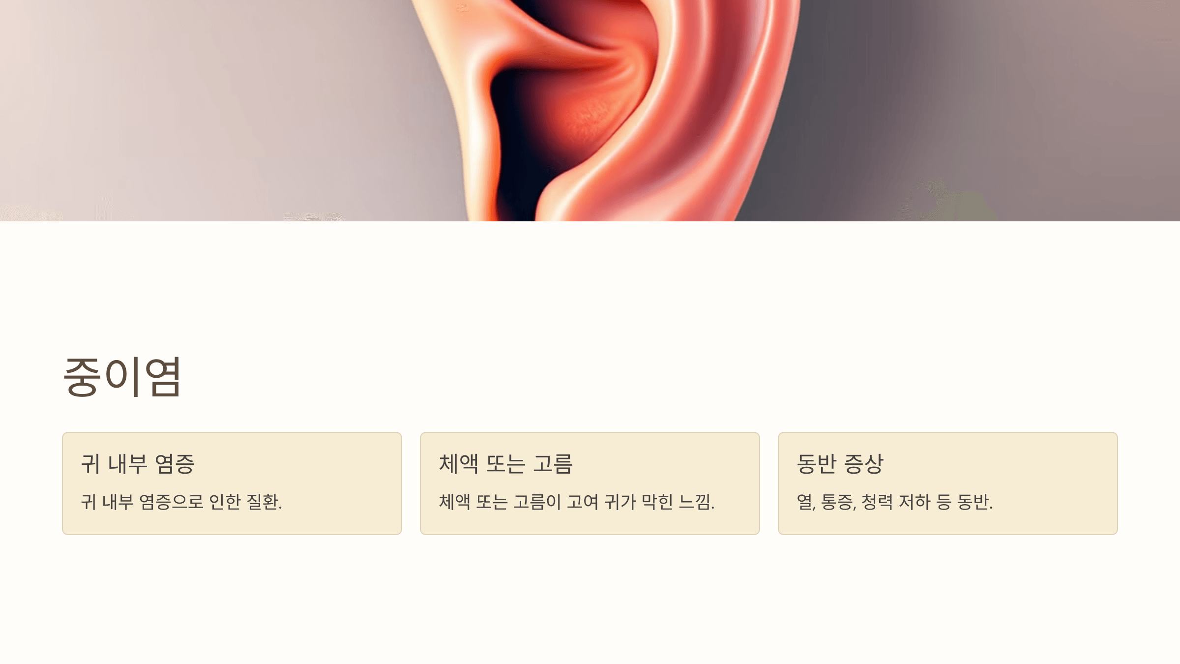 귀 사진입니다.