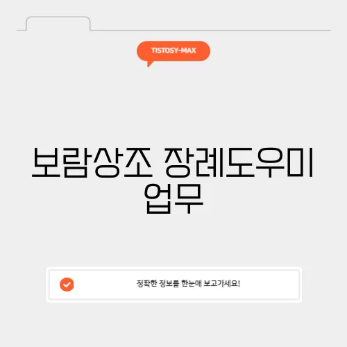 보람상조 장례도우미 업무