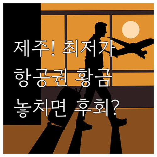 제주도 겨울 여행 항공권 최저가 검색..