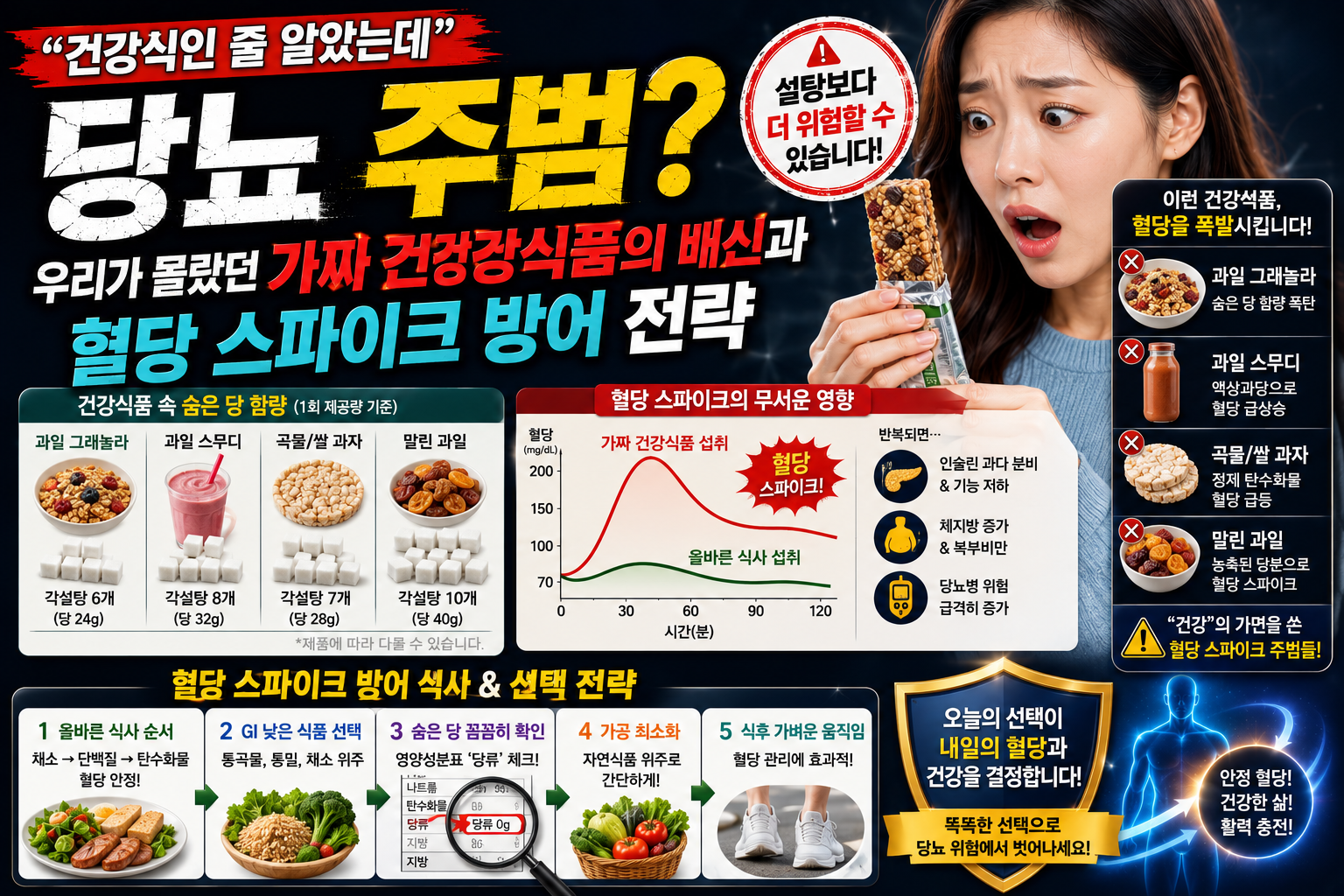 "건강식인 줄 알았는데 당뇨 주범?" 우리가 몰랐던 가짜 건강식품의 배신과 혈당 스파이크 방어 전략