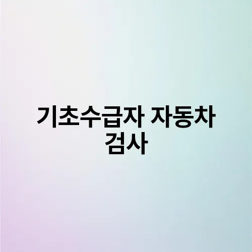 기초수급자 자동차 검사
