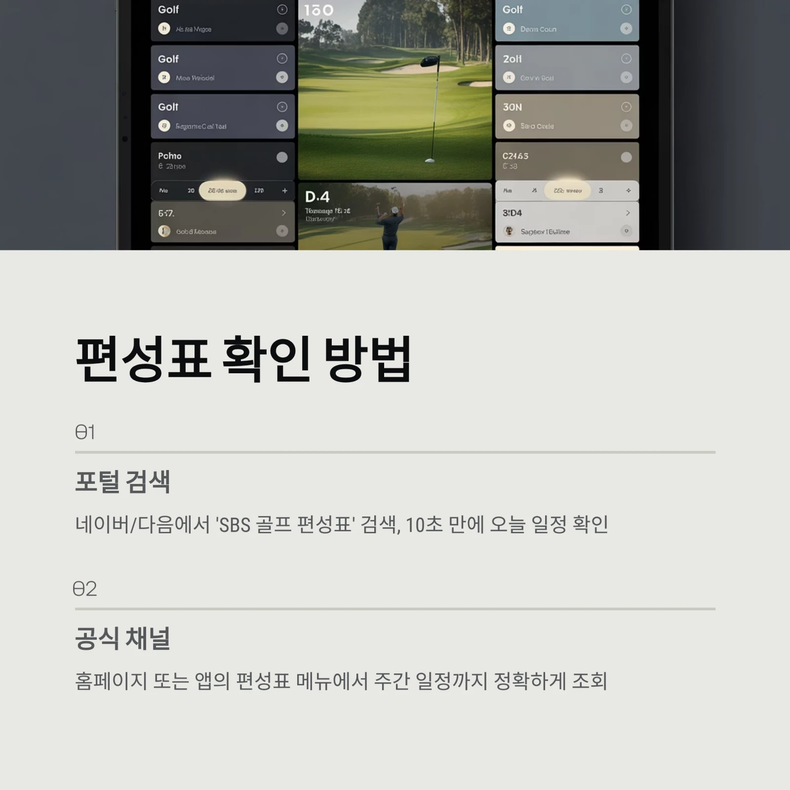 SBS 골프 온에어 편성표, 1분 만에 보는 법｜채널번호&middot;앱 총정리
