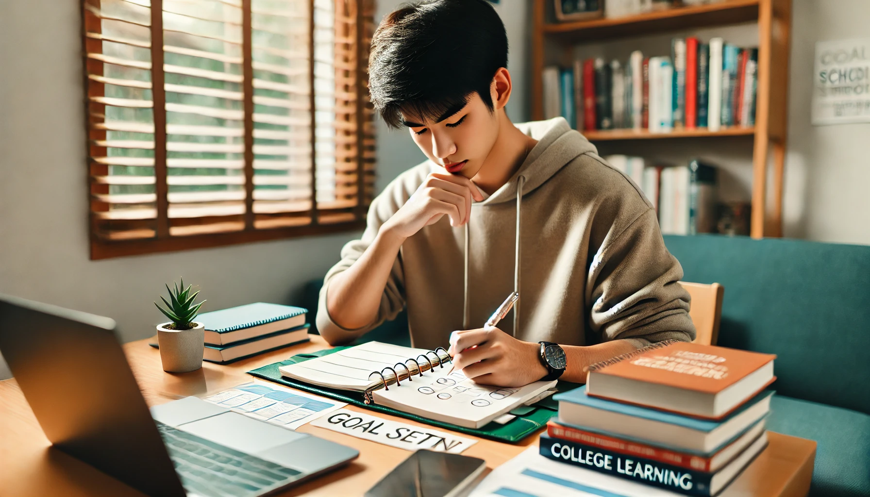 대입을 준비하면서 열심히 공부하는 학생의 이미지