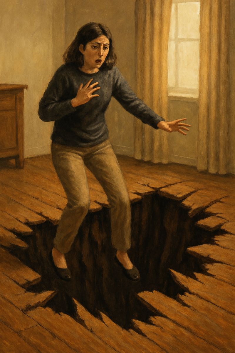 바닥이 꺼지는 꿈, 불안 심리 반영?