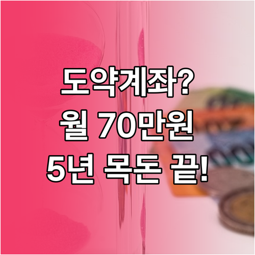 5년 만기 목돈 챙기기 청년도약계좌 ..