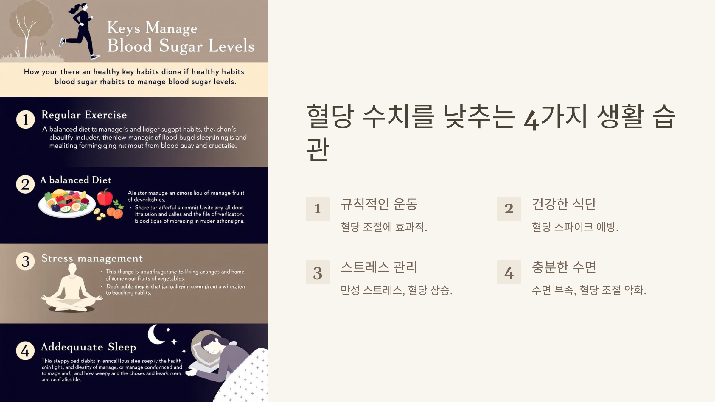 혈당 수치를 낮추는 4가지 생활습관