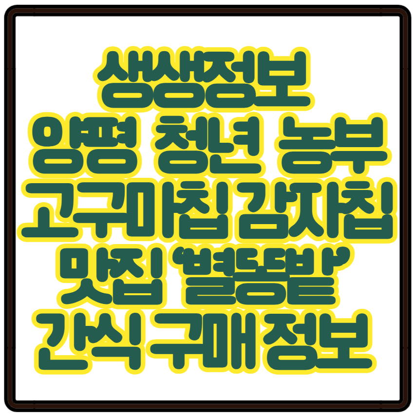 생생정보 양평 청년 농부 고구마칩 감자칩 맛집 ‘별똥밭’ 수제 간식 구매 정보