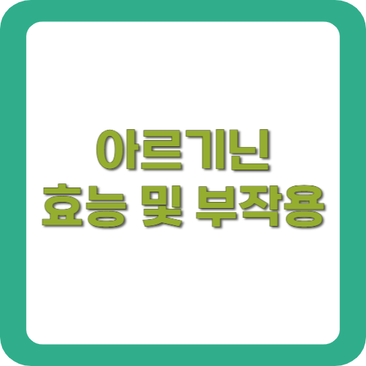 아르기닌-효능-부작용