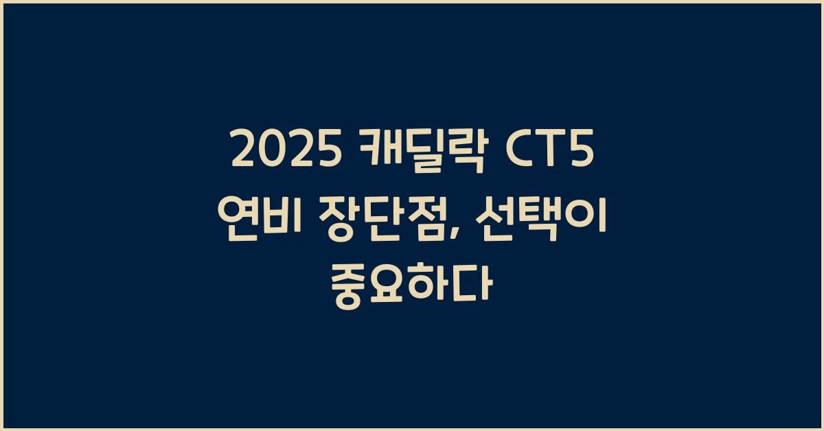 2025 캐딜락 CT5 연비 장단점