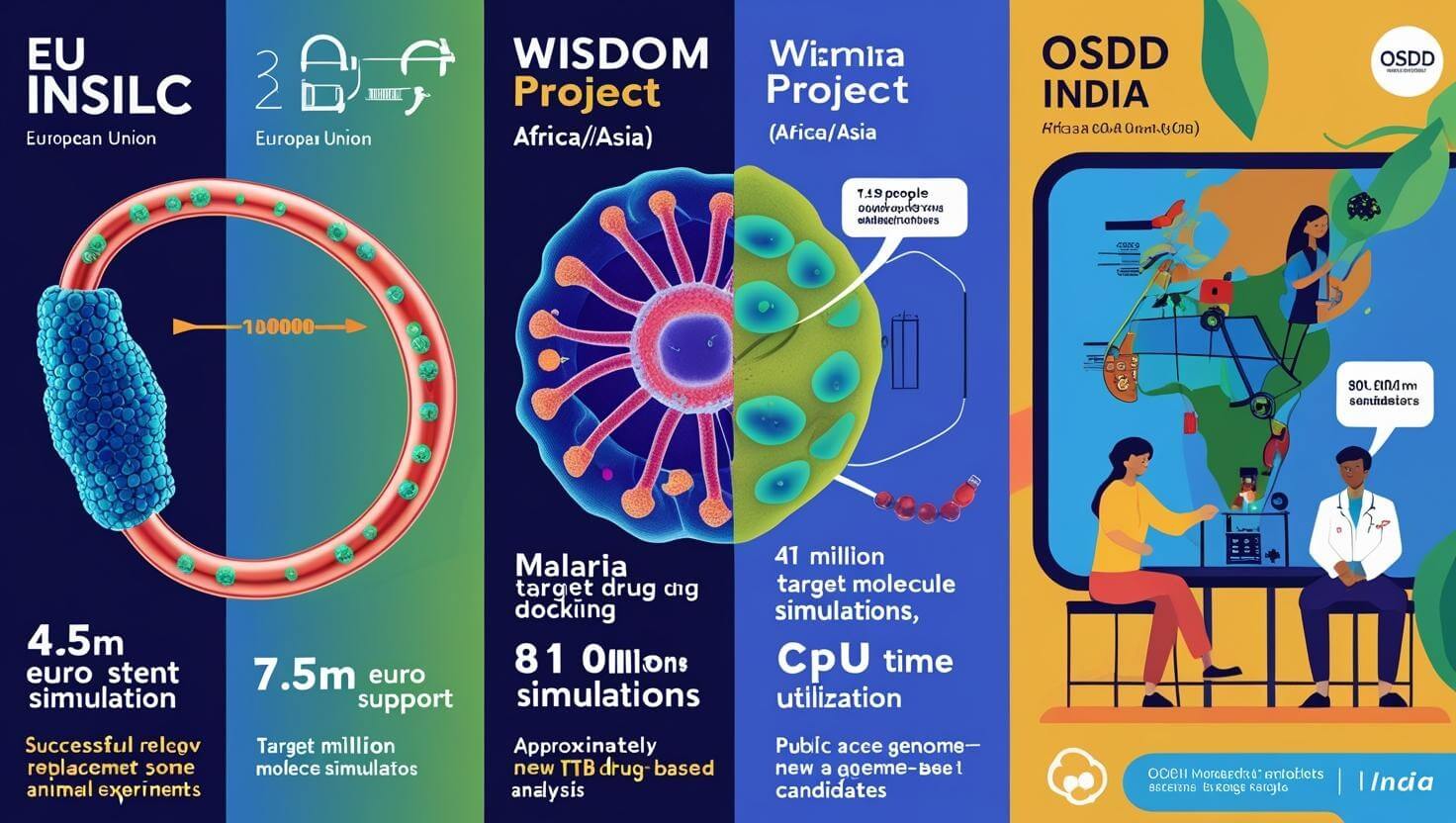 각 나라에서 진행한 In Silico 기술을 도입한 프로젝트