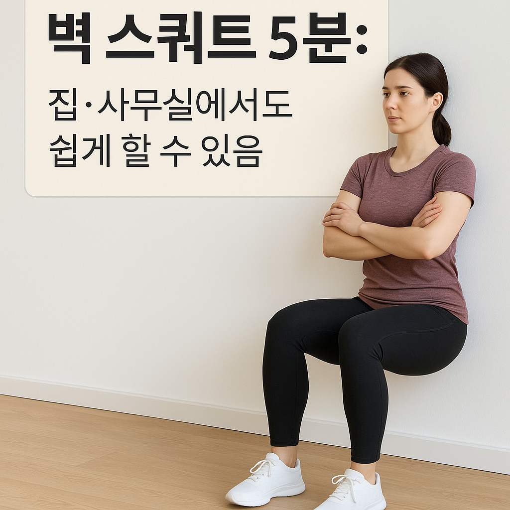 벽 스쿼트 5분: 집·사무실에서도 쉽게 할 수 있음