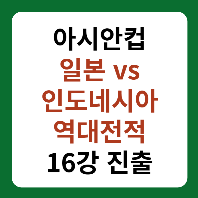 일본&#44; 인도네시아 축구 중계&#44; 역대전적