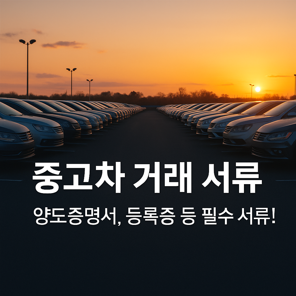 중고차 거래 전 필수 확인해야 할 서류와 체크리스트를 안내하는 이미지