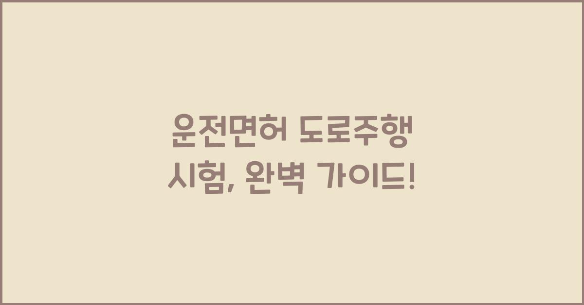 운전면허 도로주행 시험