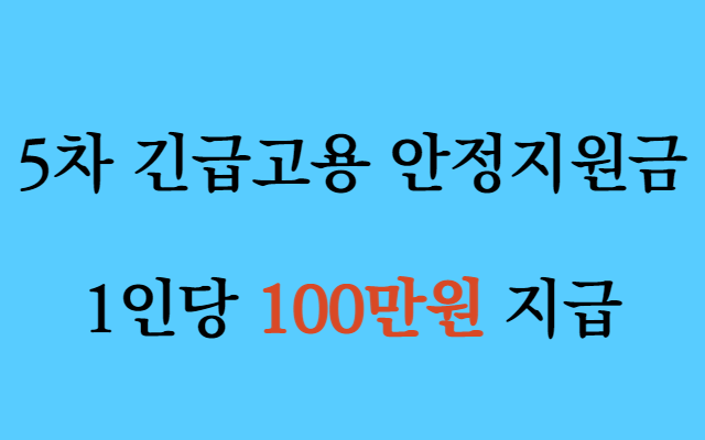 5차 긴급고용 안정지원금