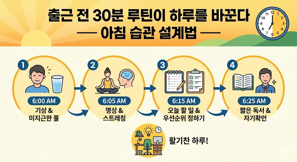 출근 전 30분 루틴이 하루를 바꾼다&mdash; 아침 습관 설계법