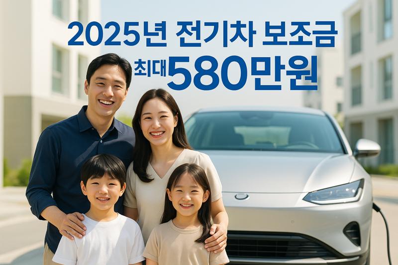 2025년 전기차 보조금 지원 혜택 최대 580만원 + 청년·다자녀 추가 지원까지!
