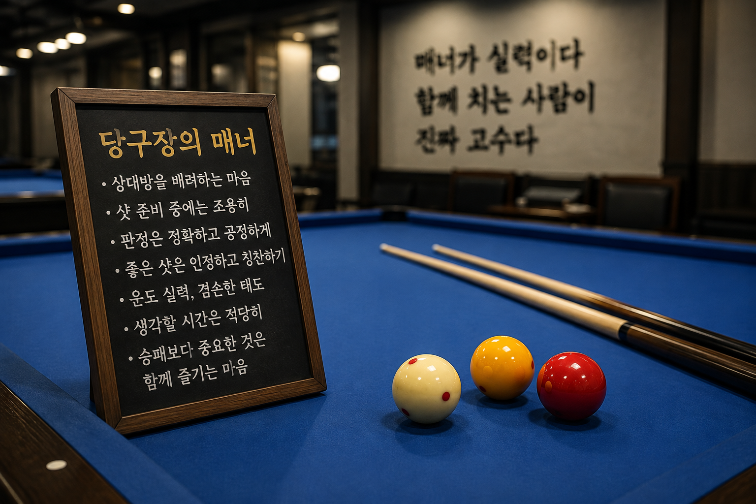 당구 실력보다 먼저 배워야 할 것, 당구장의 매너