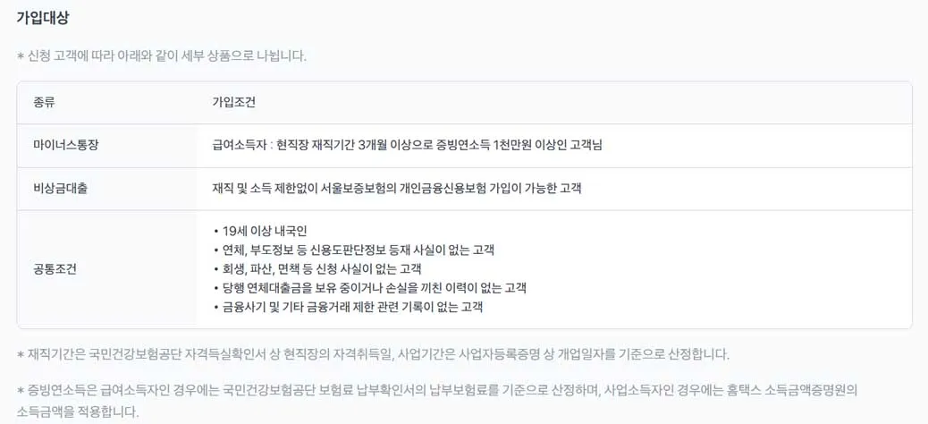 토스뱅크 마이너스통장 가입조건