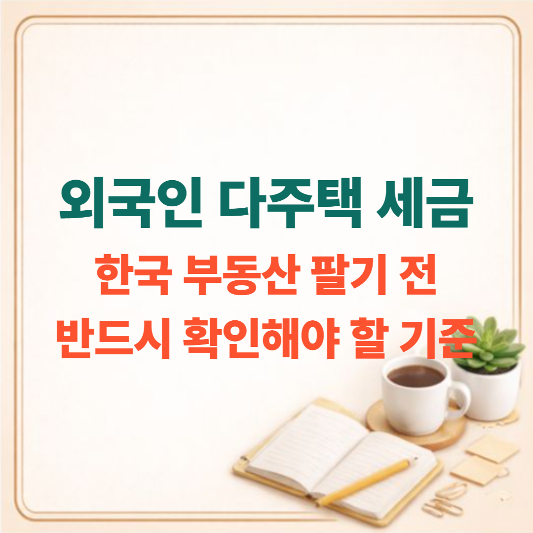 2026 외국인 다주택 세금 핵심 정리한국 부동산 매도 시 반드시 알아야 할 기준