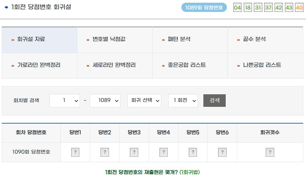 로또당첨번호회귀