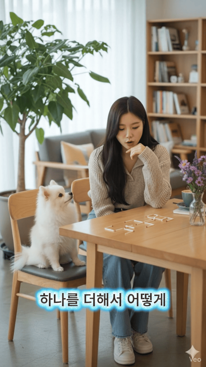 ［성냥개비 퀴즈 1］유튜브 쇼츠 스틸 이미지&amp;#44; 출처: 유튜브 채널 @autumn-pond (가을연못) 