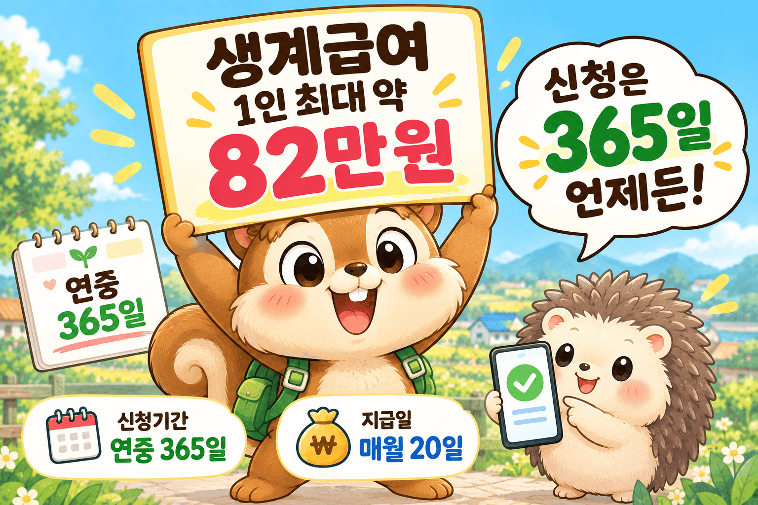 생계급여 신청자격과 금액