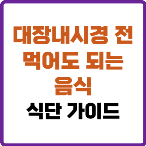 대장내시경 전 먹어도 되는 음식