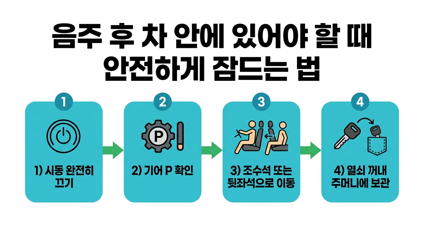 음주 후 차 안에 있어야 할 때 안전하게 잠드는 법
