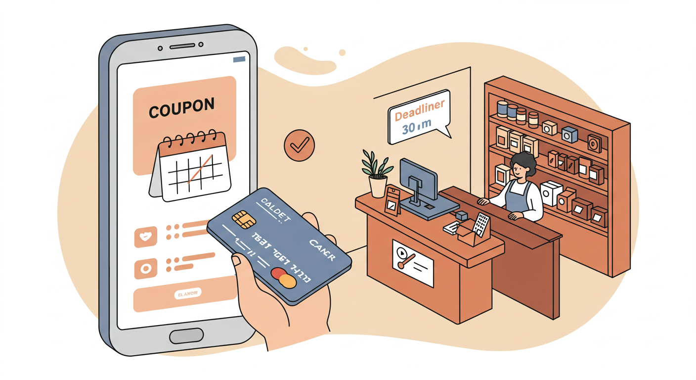 지급 방식과 사용 기한 일러스트