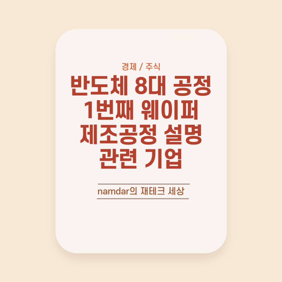 반도체 8대 공정 설명 / 1번째 웨이퍼 제조공정 설명, 관련 기업