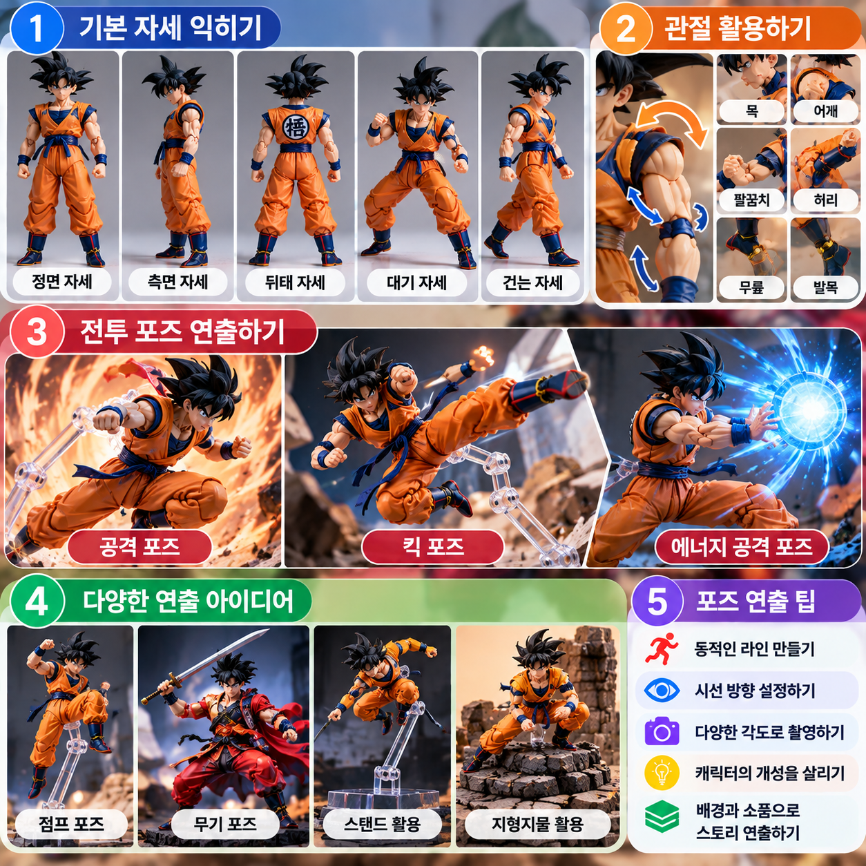 액션 피규어 포즈 잡는 방법