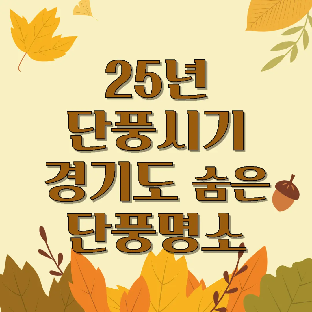 25년 단풍시기 경기도 단풍 명소