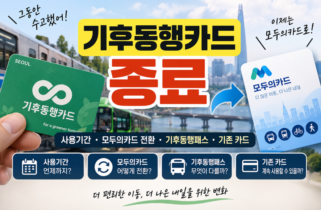 기후동행카드 종료|사용기간·모두의카드 전환·기후동행패스·기존 카드