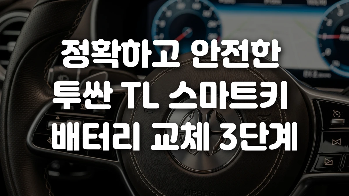 정확하고 안전한 투싼 TL 스마트키 배터리 교체 3단계