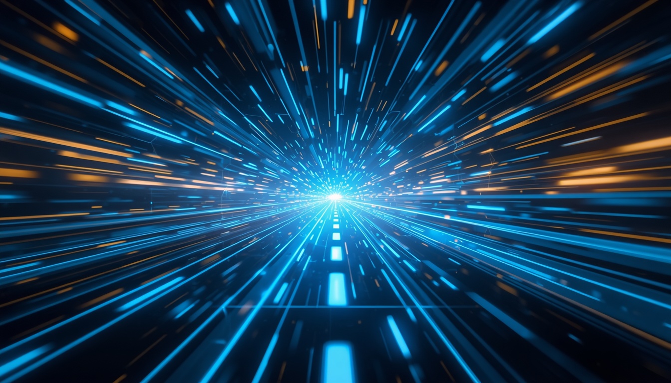 High-speed digital token flow symbolizing machine-to-machine payments.