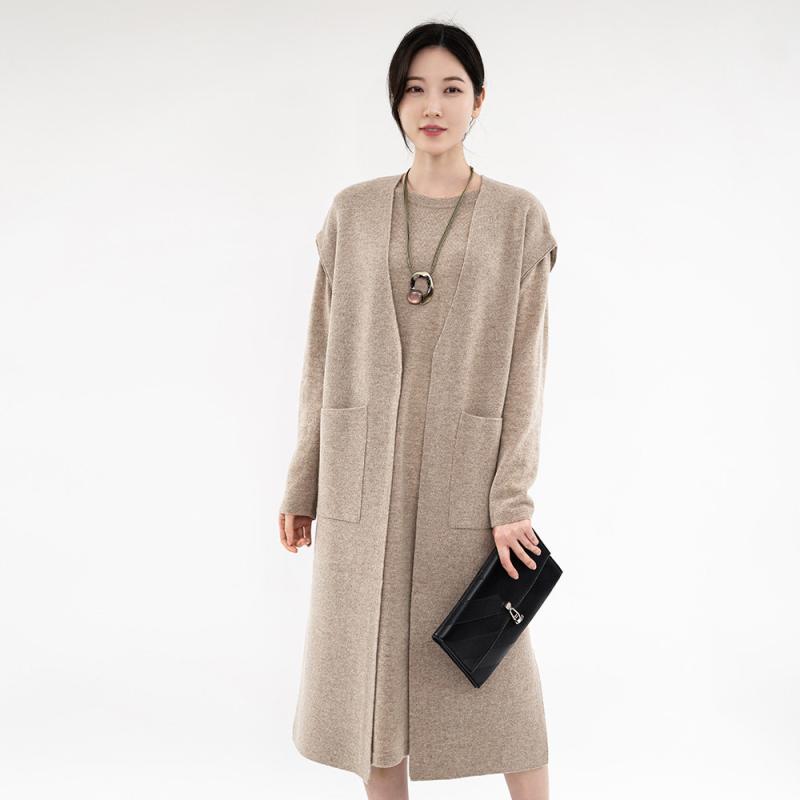 엄마옷 모슬린 울 롱 조끼 마담 미시옷 중년여성의류 50대 60대여성옷 YVE111269