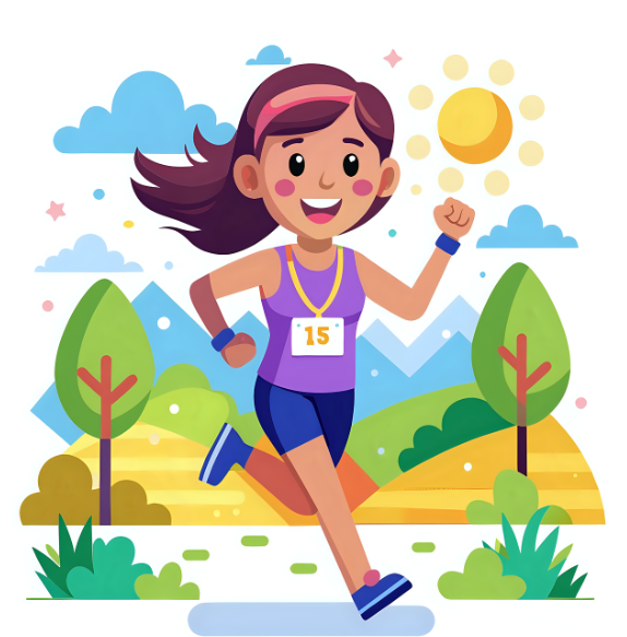 첫 마라톤에 참가하는 러너의 설레이는 모습