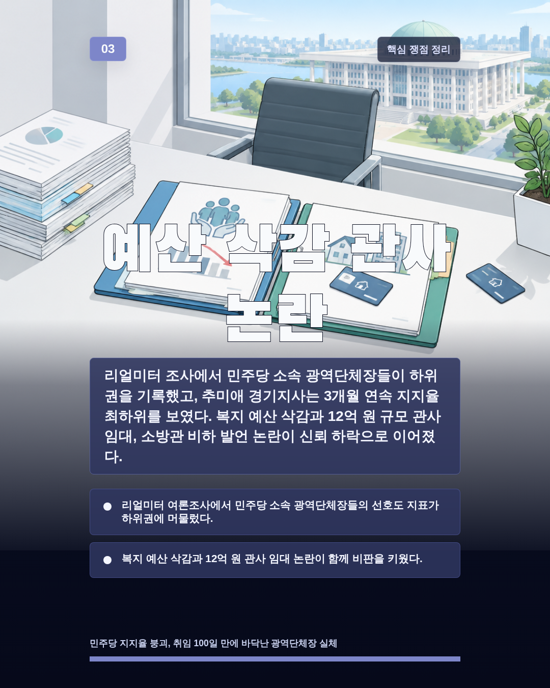 예산 삭감 관사 논란