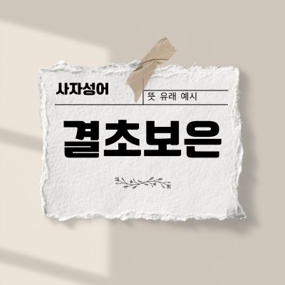 썸네일_결초보은 뜻 유래 예시
