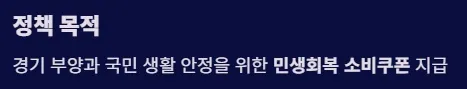 2025 전국민 민생지원금 1차지급 지급방식 및 사용처 - 정책목적