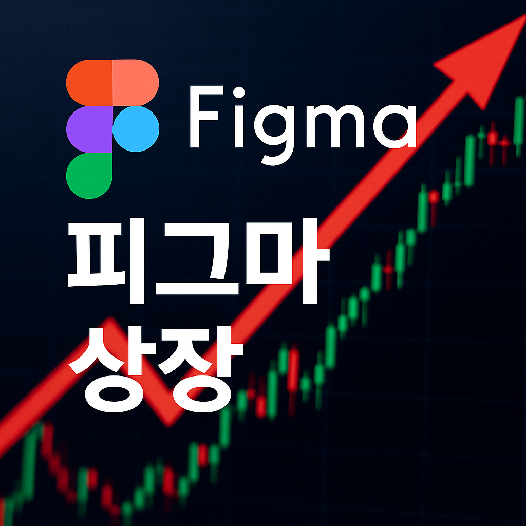증시 차트를 배경으로 한 피그마(Figma) 상장 관련 실사 이미지 썸네일
